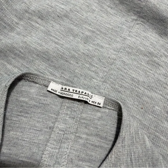 ZARA Sleeveless Light Gray Tank Dress - Classic Bodycon-BRAND NEW - Picture 4 of 4